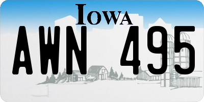 IA license plate AWN495