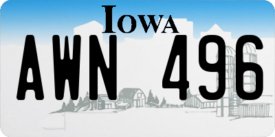 IA license plate AWN496