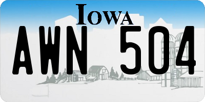 IA license plate AWN504