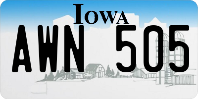 IA license plate AWN505