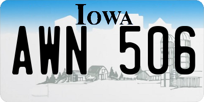 IA license plate AWN506