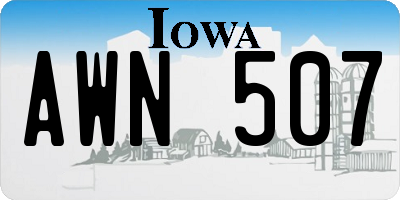 IA license plate AWN507