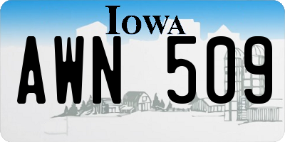 IA license plate AWN509