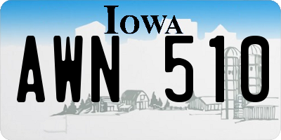IA license plate AWN510