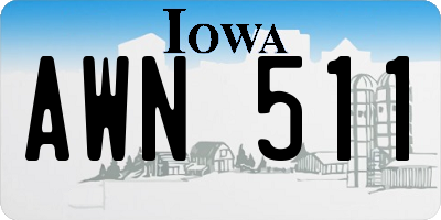 IA license plate AWN511