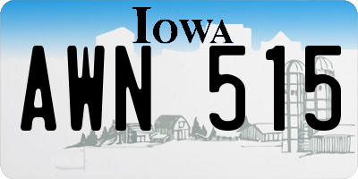 IA license plate AWN515