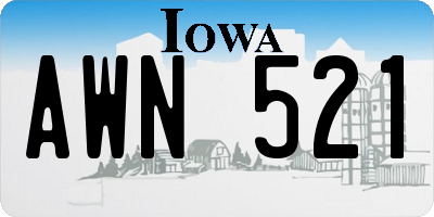 IA license plate AWN521