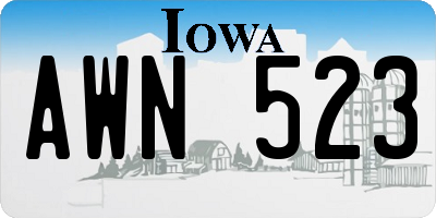 IA license plate AWN523