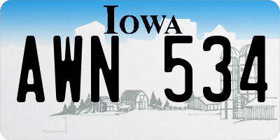 IA license plate AWN534