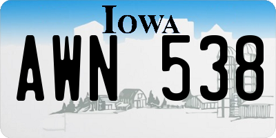 IA license plate AWN538