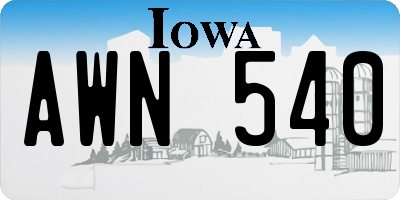IA license plate AWN540