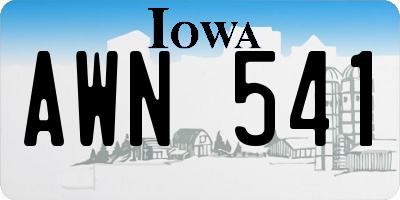 IA license plate AWN541