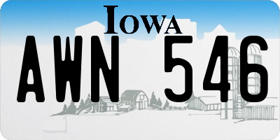 IA license plate AWN546