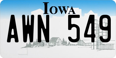 IA license plate AWN549
