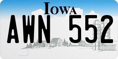 IA license plate AWN552