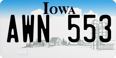 IA license plate AWN553
