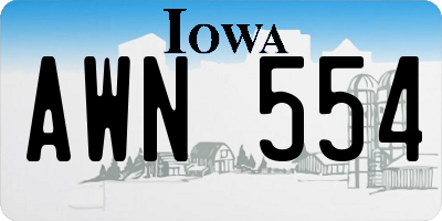 IA license plate AWN554