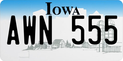 IA license plate AWN555