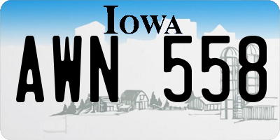 IA license plate AWN558