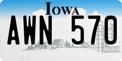 IA license plate AWN570
