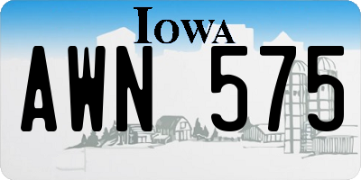 IA license plate AWN575