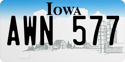 IA license plate AWN577