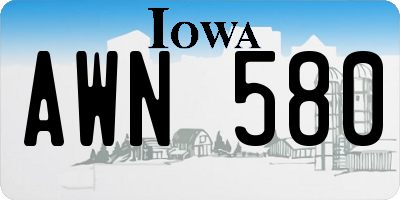 IA license plate AWN580