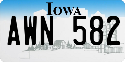 IA license plate AWN582