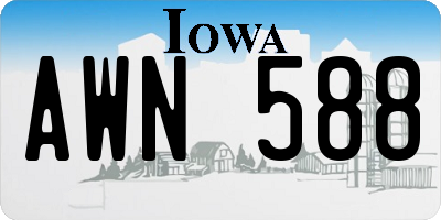 IA license plate AWN588
