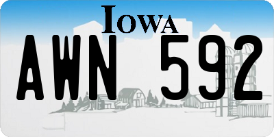 IA license plate AWN592