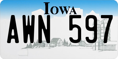 IA license plate AWN597