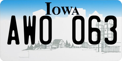 IA license plate AWO063