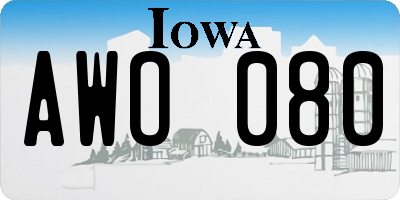 IA license plate AWO080