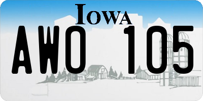 IA license plate AWO105