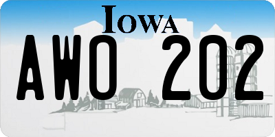 IA license plate AWO202