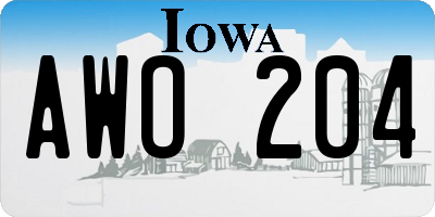 IA license plate AWO204