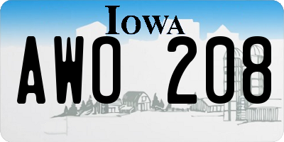 IA license plate AWO208