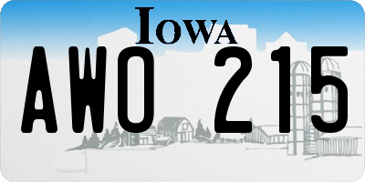 IA license plate AWO215
