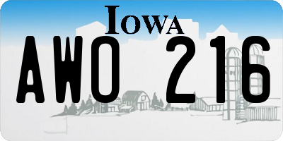 IA license plate AWO216