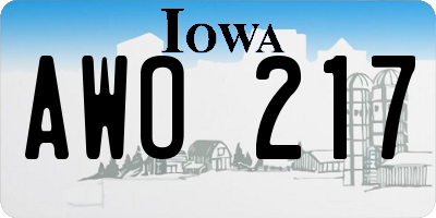 IA license plate AWO217