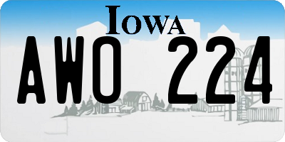 IA license plate AWO224