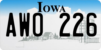 IA license plate AWO226