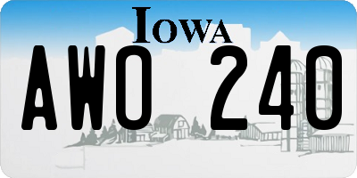 IA license plate AWO240