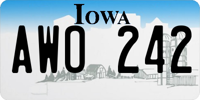 IA license plate AWO242