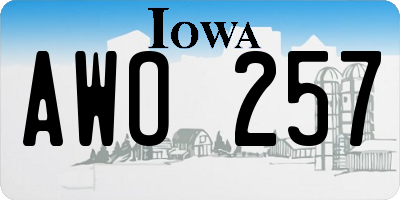 IA license plate AWO257