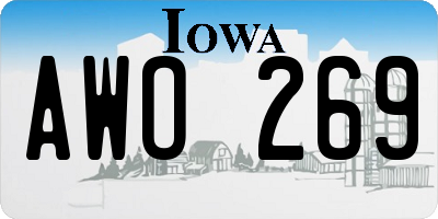 IA license plate AWO269