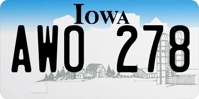 IA license plate AWO278