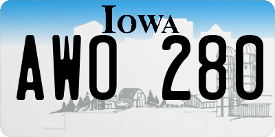 IA license plate AWO280