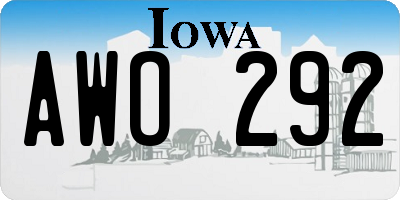 IA license plate AWO292