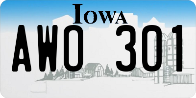 IA license plate AWO301